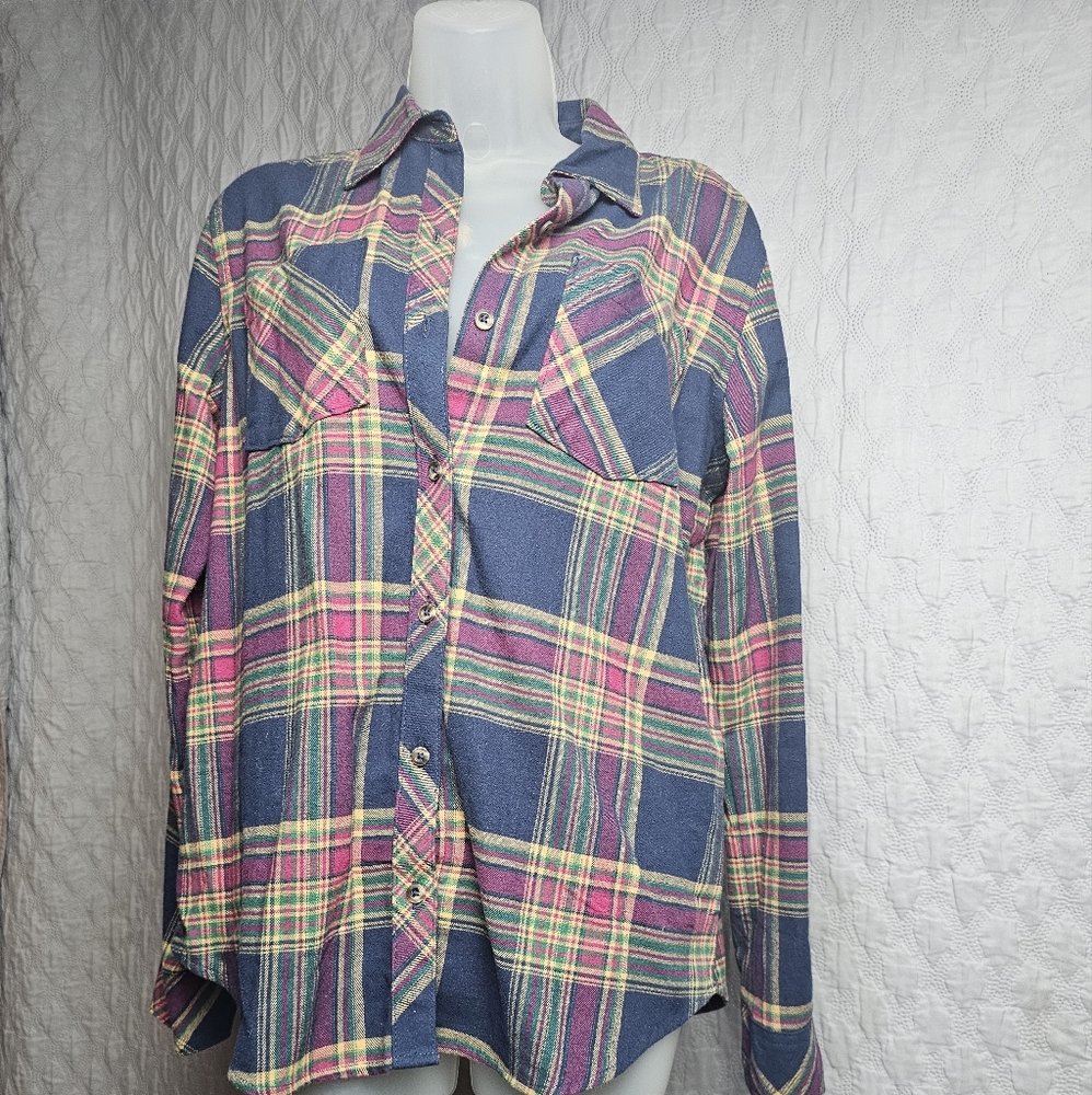 Blue Plain Button Down Shirt